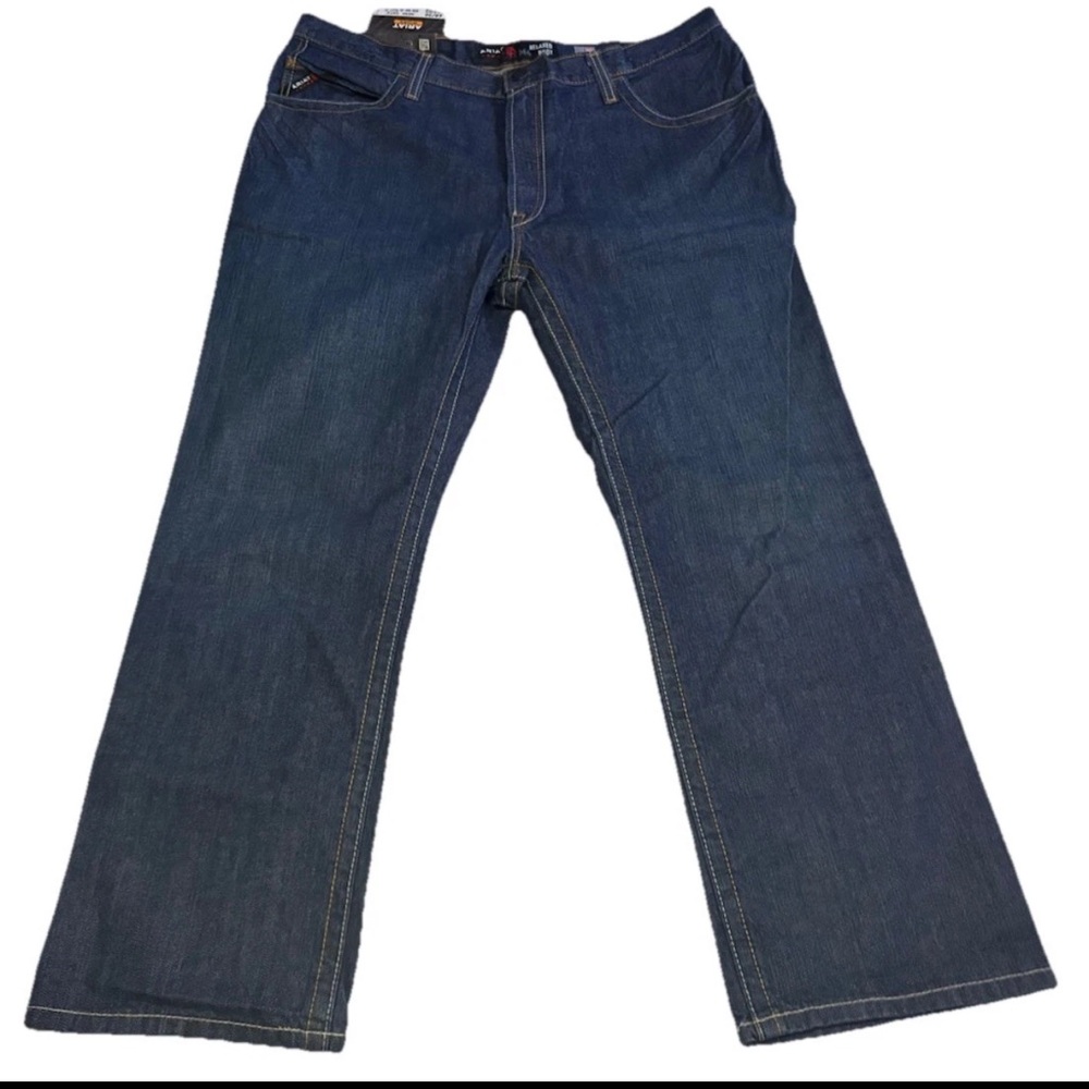 Ariat Men’s Work M4 Relaxed Boot Cut Blue Jeans 40”/30” Flame Resistant